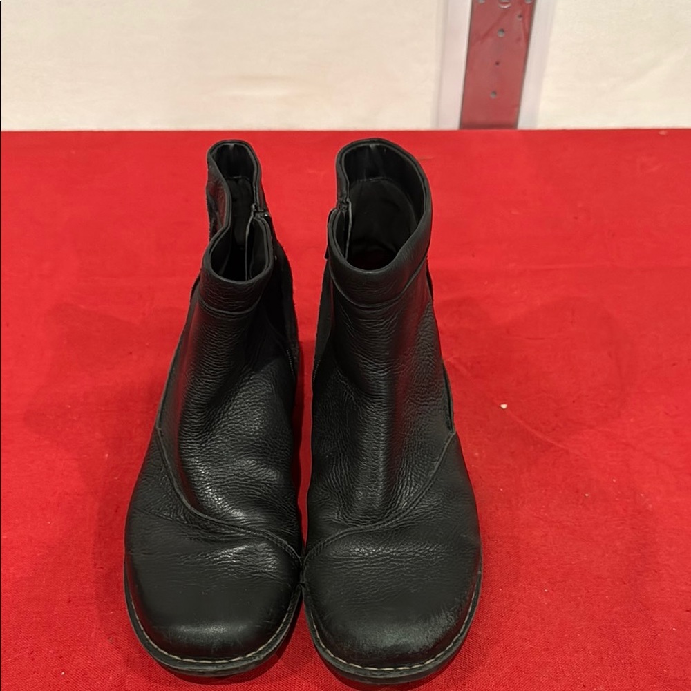 Clarks Dark Leather Ankle Boots